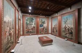 Vista general de la sala dedicada a los tapices de Goya