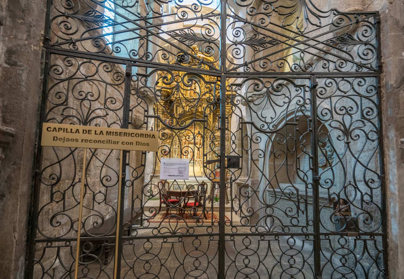 Capilla de San Juan. La reja del siglo XVIII que la cierra a la girola se decora con formas geométricas