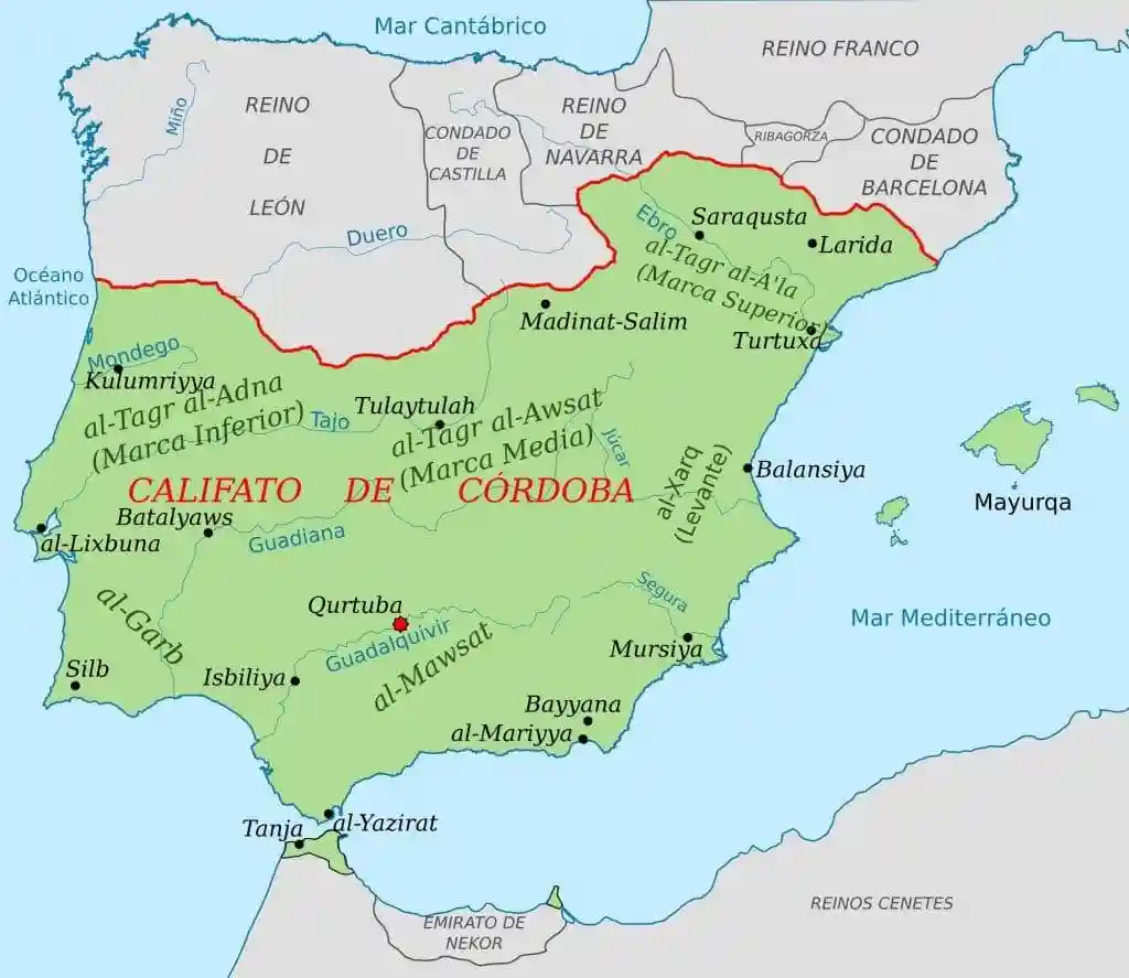 Califato de Córdoba en el año 1000.