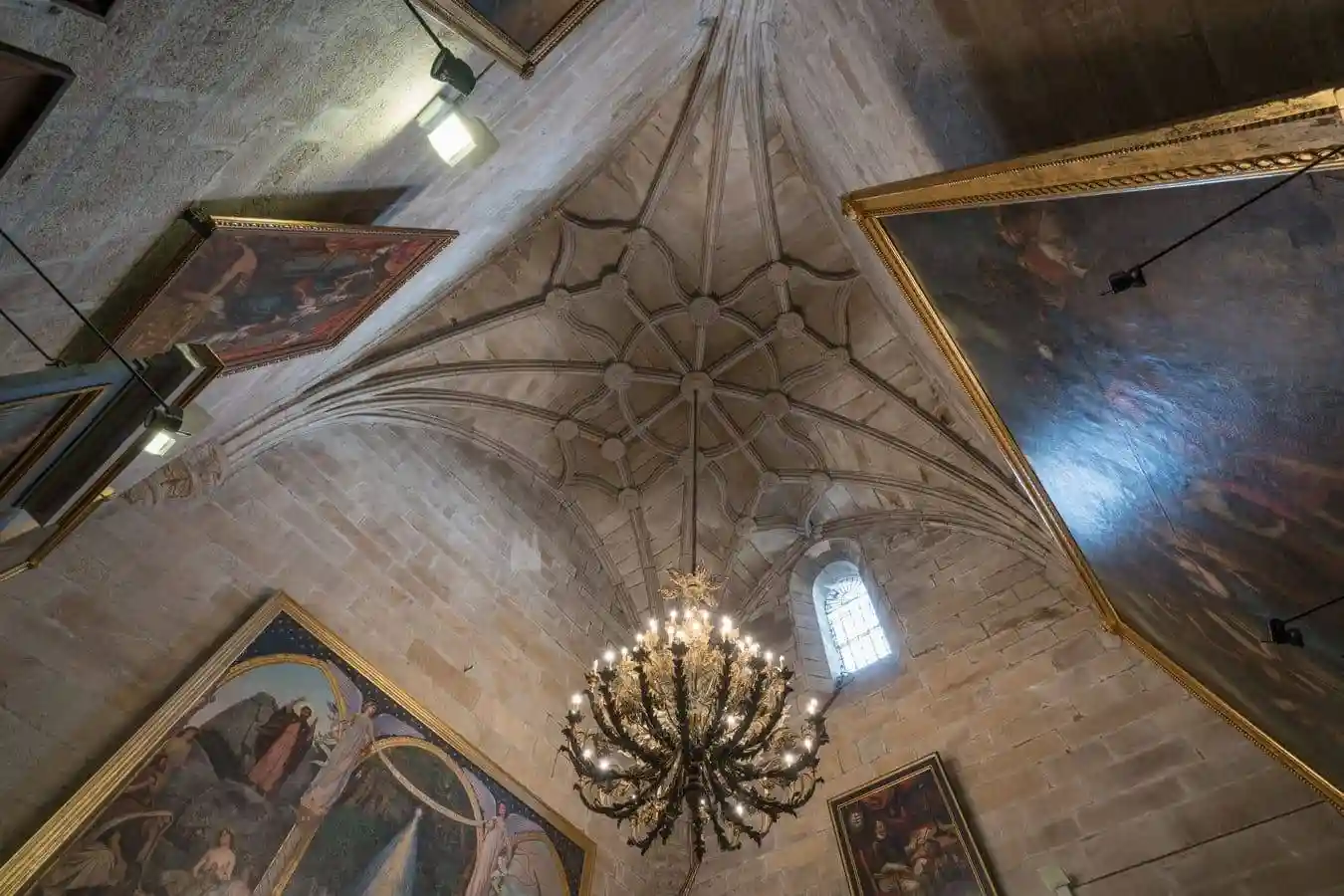 Vista general de la bóveda estrellada de la sacristía de la catederal. 