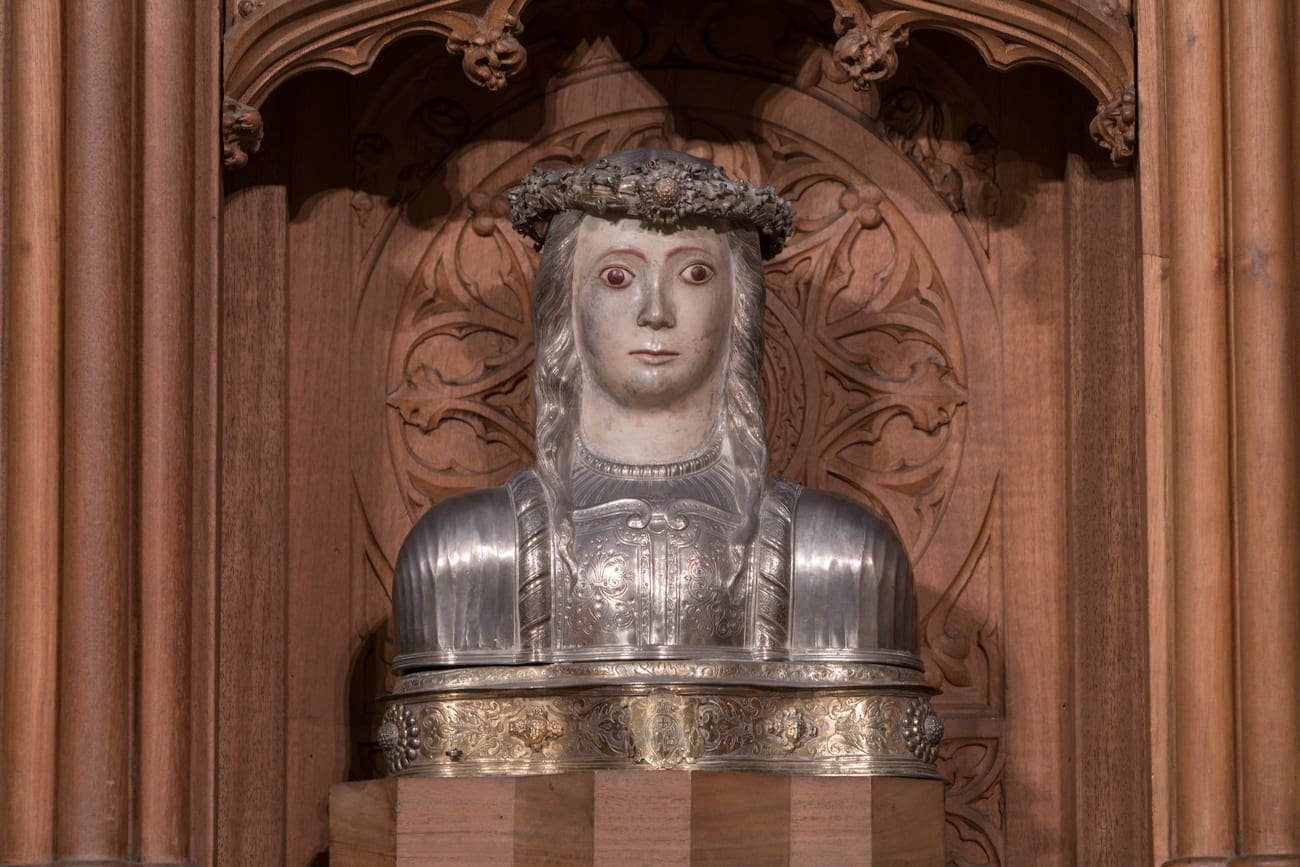 Capilla de las Reliquias. Detalle del Busto-relicario de Santa Florina. Jorge Cedeira. Siglo XVI.