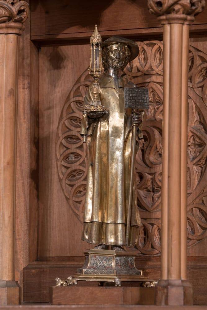 Capilla de las Reliquias. Santiago donado por Geoffroy Coquatrix, con una reliquia de Santiago Apóstol. Taller parisino, 1321
