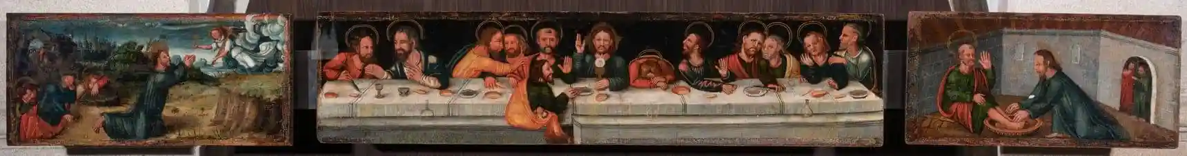 Tríptico con escenas de la Pasión. Maestro Fadrique. Primer cuarto del XVI. Se trata de la predela de un retablo.