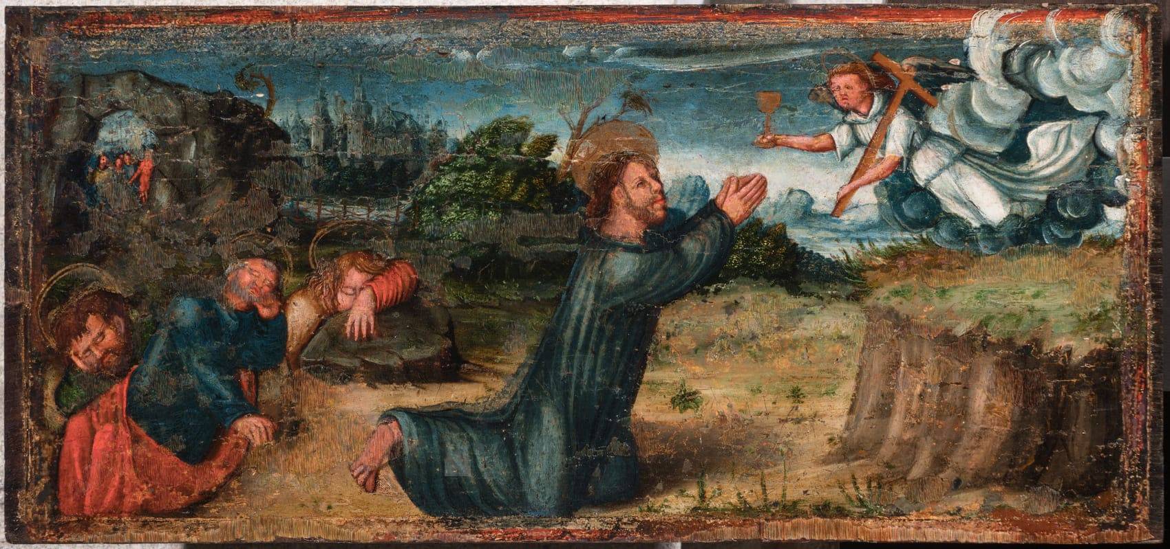 Tríptico con escenas de la Pasión. Maestro Fadrique. Primer cuarto del XVI. Detalle de la Oración en el Huerto.