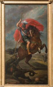 San Jorge y el dragón. Gregorio Ferro. Este cuadro está actualmente en la sacristía de la catedral.