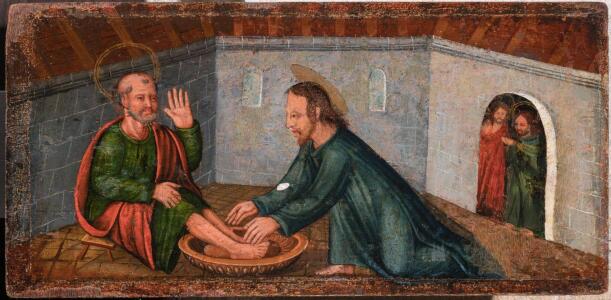 Tríptico con escenas de la Pasión. Maestro Fadrique. Primer cuarto del XVI. Detalle del Lavatorio de los pies.